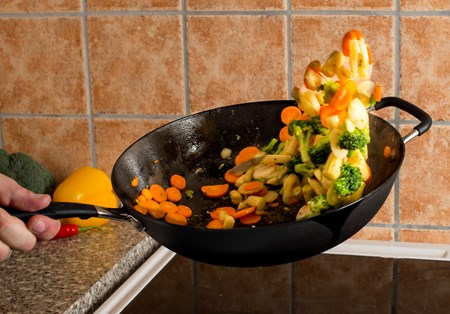 Stir Fry Ultra Light Cast Iron Wok Pan with Silicone Handle- 3 Sizes