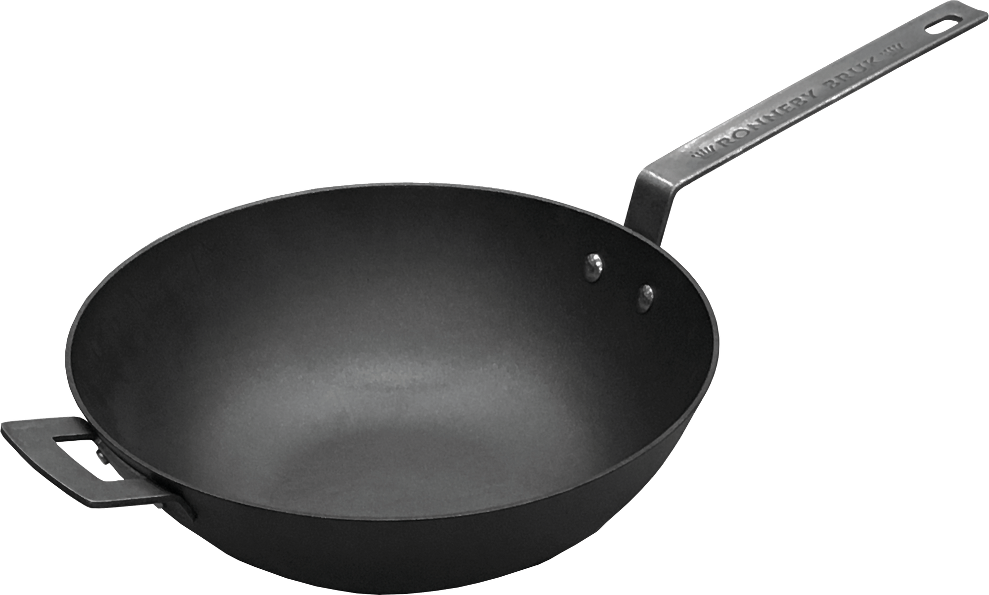 Cast Iron Stir Fry Wok Pan with Pro Forged Handle (12 3/4” diameter)